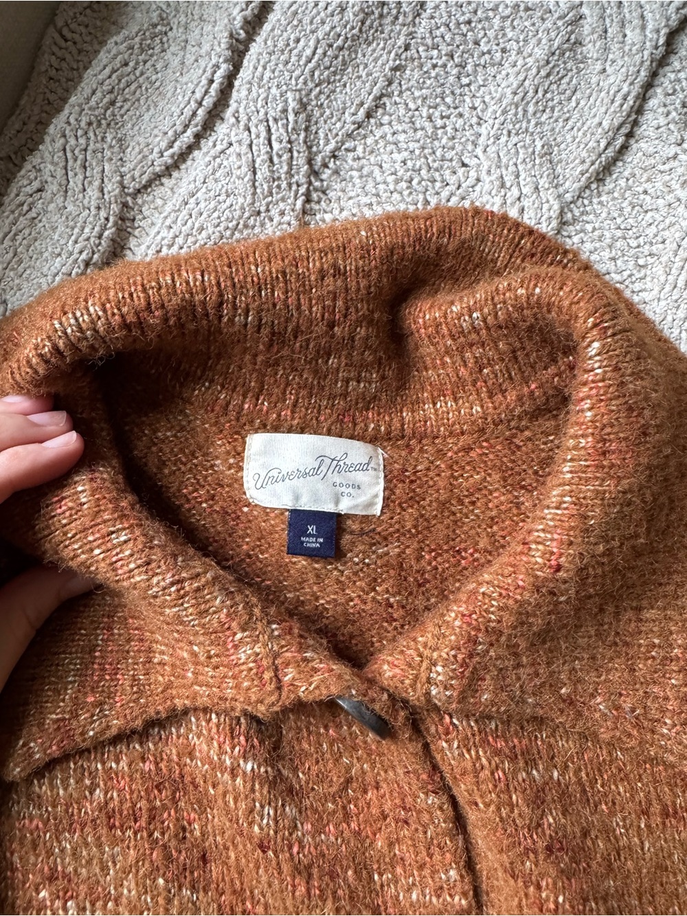 Universal Thread Burnt Orange Button-Front Cardigan - Picture 2 of 3